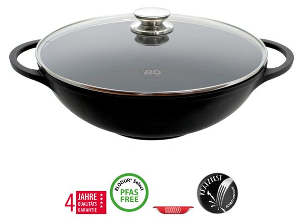 Alucast Panvica WOK so sklenenou pokrievkou Ø 32 cm ELO 19732
