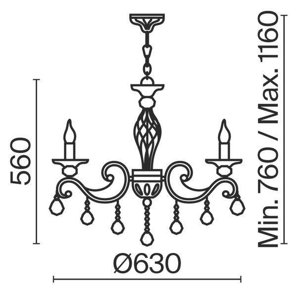 LUSTER, 63/56 cm - Online Only bytové doplnky, Online Only
