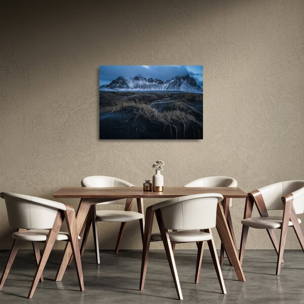 Sklenený obraz výhľadu na Islandskej vrcholky (70x50 cm)