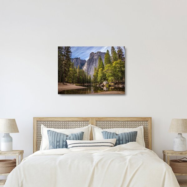 Sklenený obraz - Pod Yosemite skalou (70x50 cm)