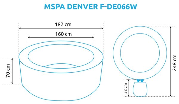 Denver vírivý bazén F-DE066W, sivý MSPA 11400308