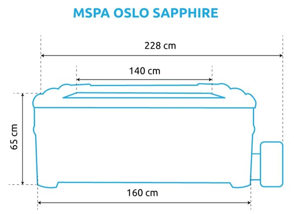 Oslo Sapphire vírivý bazén F-SA063W, sivý MSPA 11400303