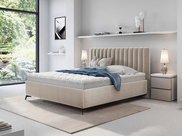 Manželská posteľ s úložným priestorom 140x200 TANIX - béžová