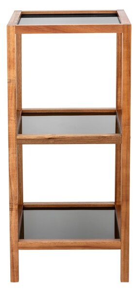 Sklenený kúpeľňový regál v čierno-prírodnej farbe 36x79 cm Fondi – Wenko