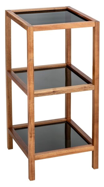 Sklenený kúpeľňový regál v čierno-prírodnej farbe 36x79 cm Fondi – Wenko