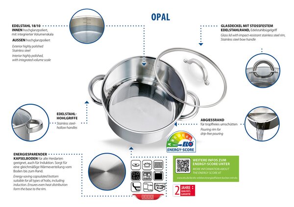 Opal Hrniec Ø 20 cm, 3,2 l, nerezový ELO BASIC 10220
