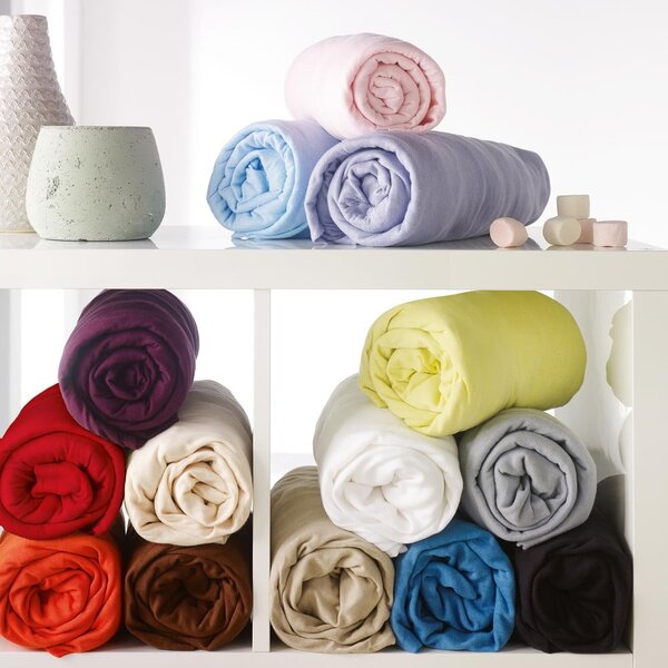 Ružová napínacia plachta jersey 160x200 cm Jersy – douceur d'intérieur