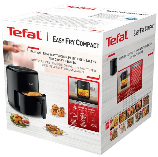 Easy Fry Compact Teplovzdušná fritéza 3 l, čierna TEFAL EY145810