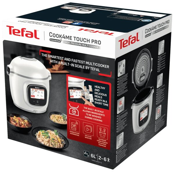 Cook4me+ Touch Pro Multifunkčný elektrický tlakový hrniec, biely TEFAL CY9441F2