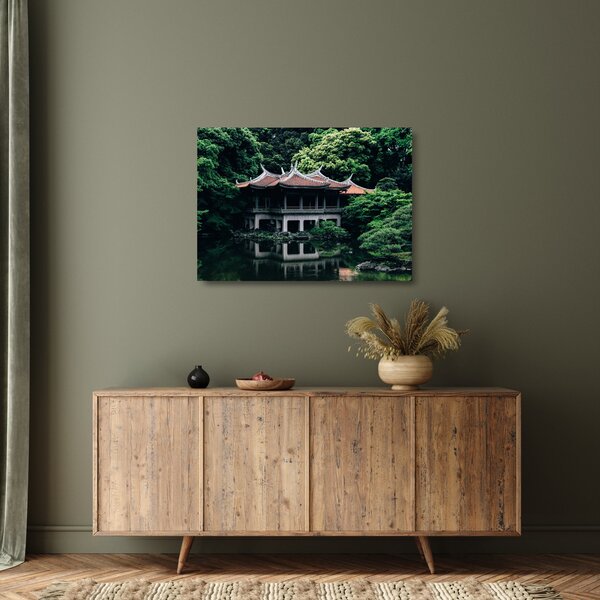 Sklenený obraz z japonskej národnej záhrady (70x50 cm)