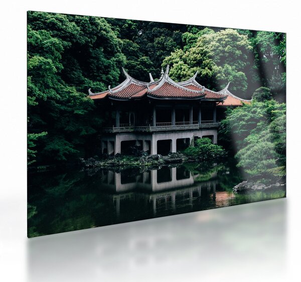 Sklenený obraz z japonskej národnej záhrady (70x50 cm)