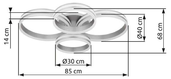 GLOBO 67260-90 RUBIO stropné svietidlo LED 90W/4200lm 2700-6000K šedá, diaľkový ovládač