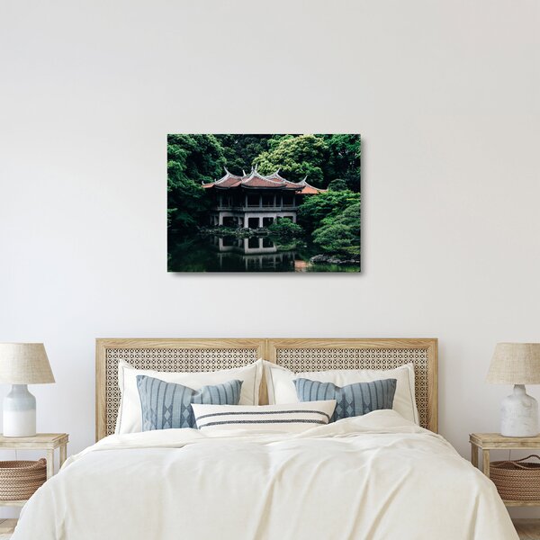 Sklenený obraz z japonskej národnej záhrady (70x50 cm)