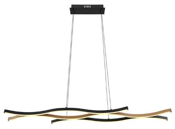 GLOBO 67206HW GERONIMO závesné svietidlo LED 35W/1320lm 3000K matná čierna, imitácia dreva
