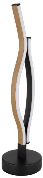 GLOBO 67206TW GERONIMO stolná lampička V470mm LED 12W/480lm 3000K matná čierna, imitácia dreva