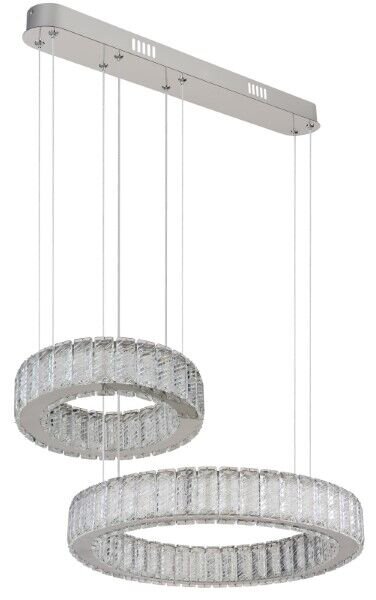 GLOBO 67162-80 MUCKY závesné svietidlo LED 80W/4405lm 2700-6000K chrómová, priehľadná, diaľkový ovládač