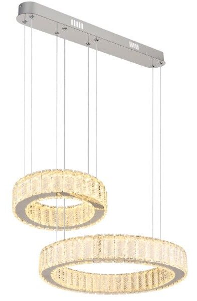 GLOBO 67162-80 MUCKY závesné svietidlo LED 80W/4405lm 2700-6000K chrómová, priehľadná, diaľkový ovládač