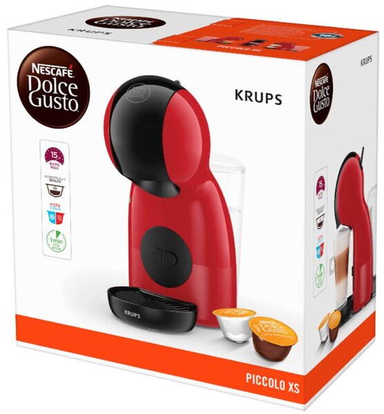 Nescafé Dolce Gusto Piccolo XS kapsulový kávovar, červený/čierny KRUPS KP1A3510A