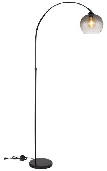 GLOBO 58227BS NEWCASTLE stojacia lampa V1960mm 1xE27 matná čierna, dymová