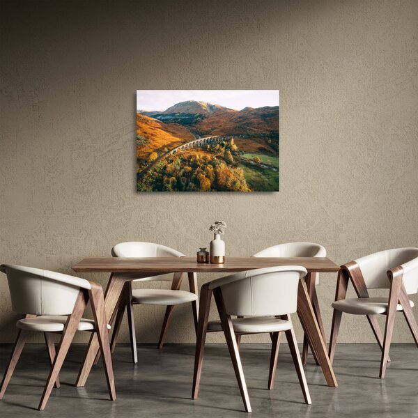 Sklenený obraz mosta v škótskom údolí (70x50 cm)
