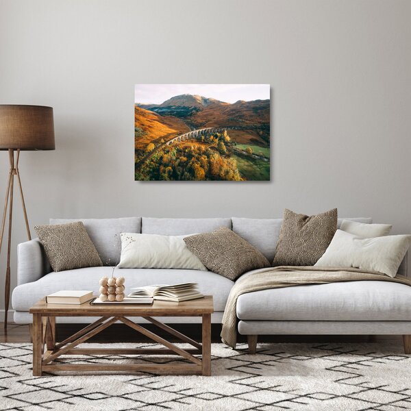 Sklenený obraz mosta v škótskom údolí (70x50 cm)