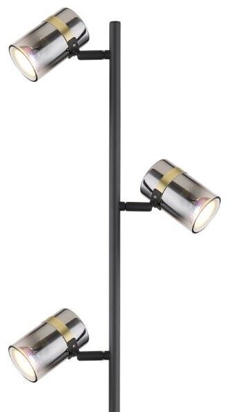 GLOBO 57916S TRABBY stojacia lampa V1540mm 3xGU10 matná čierna, dymová
