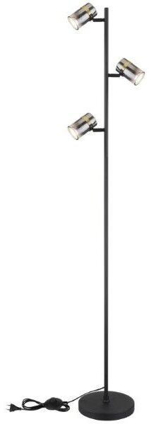 GLOBO 57916S TRABBY stojacia lampa V1540mm 3xGU10 matná čierna, dymová