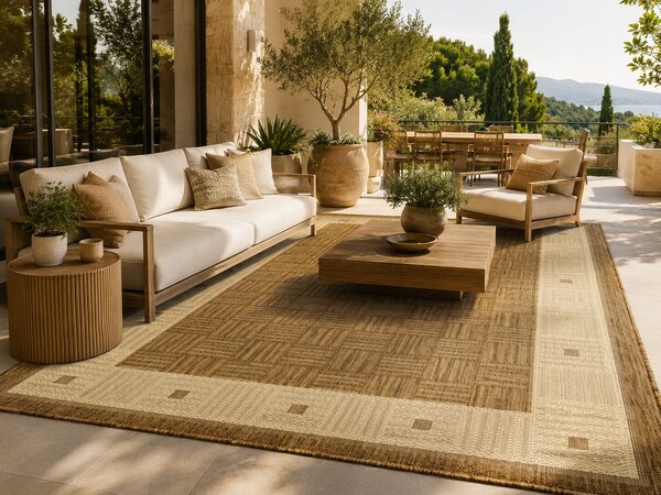 Oriental Weavers , Kusový koberec Sisalo / DAWN 879 / J84N (634N) – na von aj na doma, 66x120, béžová, chodba / predsieň