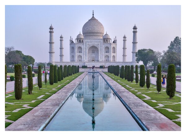 Sklenený obraz - Taj Mahal za východu slnka (70x50 cm)