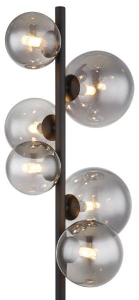 GLOBO 56133-6S RIHA stojacia lampa V1550mm 6xG9 matná čierna, dymová