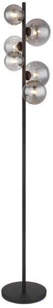GLOBO 56133-6S RIHA stojacia lampa V1550mm 6xG9 matná čierna, dymová