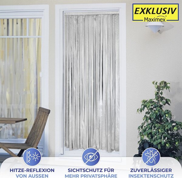 Termo záves do dverí v čierno-striebornej farbe 90x200 cm – Maximex