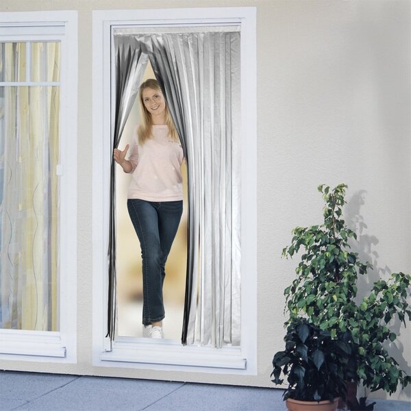 Termo záves do dverí v čierno-striebornej farbe 90x200 cm – Maximex
