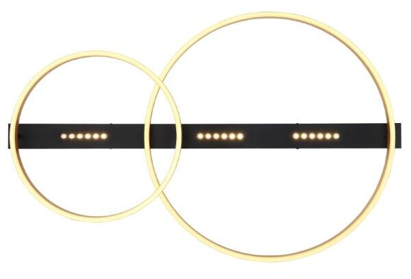 GLOBO 48461-54R LUFFY stropné svietidlo LED 54W/2560lm 3000K matná čierna, zlatá