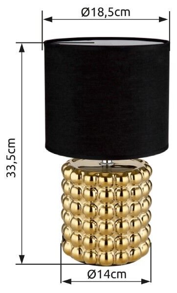 GLOBO 21626 VALENTINO stolná lampička V330mm 1xE14 zlatá, čierna