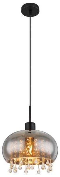 GLOBO 15839H1 CORRY závesné svietidlo D280mm 1xE27 matná čierna, dymová