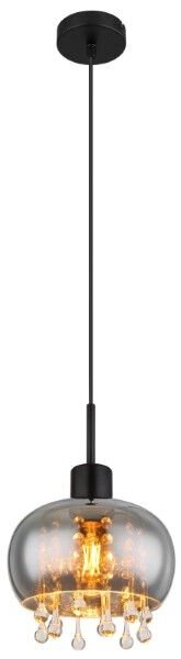 GLOBO 15839H CORRY závesné svietidlo D210mm 1xE27 matná čierna, dymová