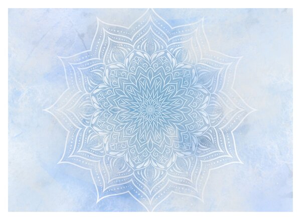 Sklenený obraz - Zimná mandala (70x50 cm)