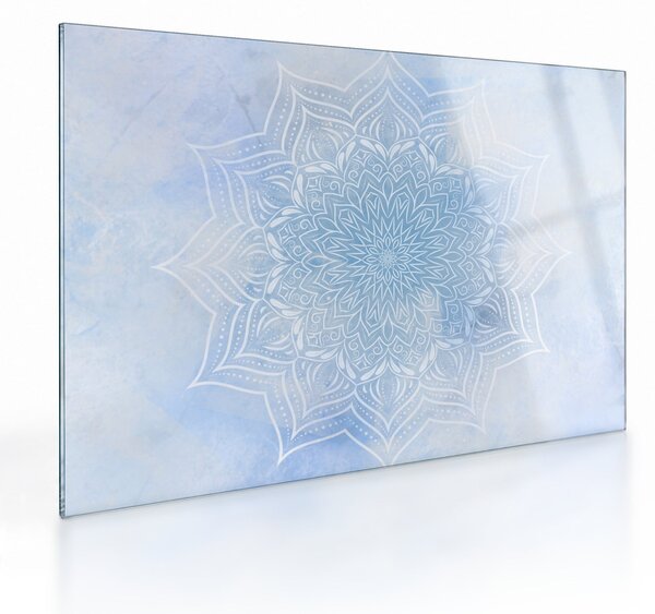 Sklenený obraz - Zimná mandala (70x50 cm)