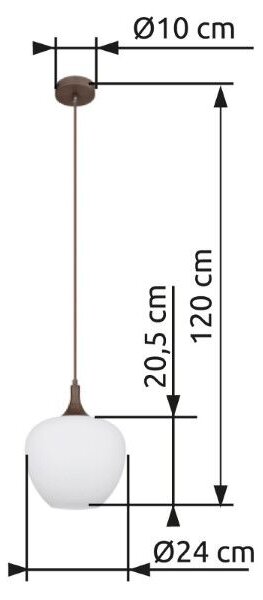GLOBO 15548HC MAXY závesné svietidlo D240mm 1xE27 kávová, biela