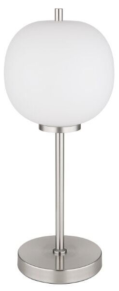 GLOBO 15345TNO BLACKY I stolná lampička V450mm 1xE14 matný nikel, biela