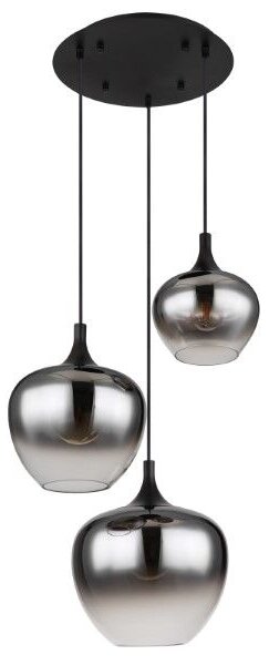 GLOBO 15548-3H MAXY závesné svietidlo D480mm 3xE27 matná čierna, dymová