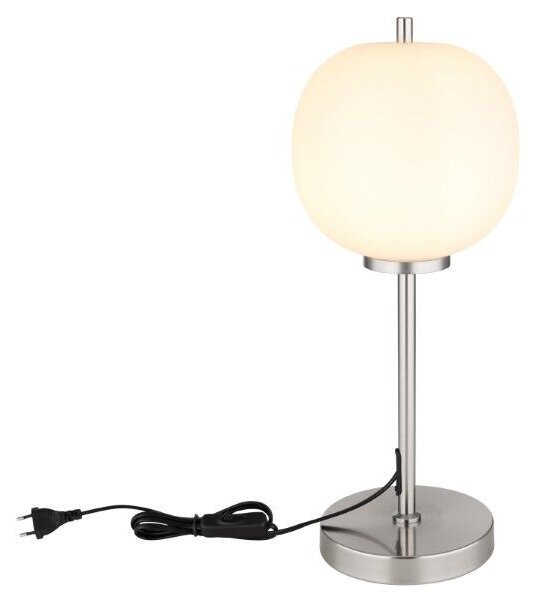 GLOBO 15345TNO BLACKY I stolná lampička V450mm 1xE14 matný nikel, biela