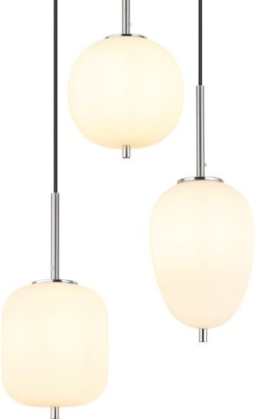 GLOBO 15345-3NO BLACKY I závesné svietidlo D460mm 3xE14 matný nikel, biela
