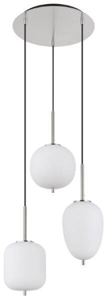 GLOBO 15345-3NO BLACKY I závesné svietidlo D460mm 3xE14 matný nikel, biela