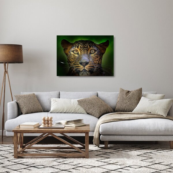 Sklenený obraz - Portrét leoparda, Sri Lanka (70x50 cm)