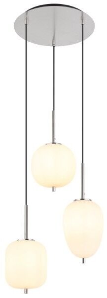 GLOBO 15345-3NO BLACKY I závesné svietidlo D460mm 3xE14 matný nikel, biela