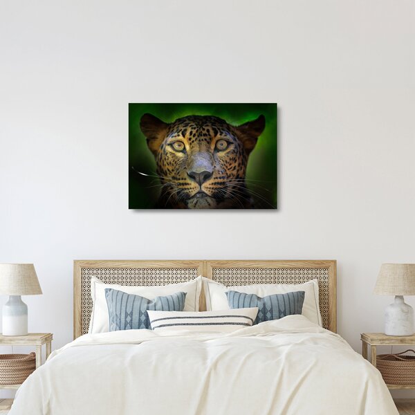Sklenený obraz - Portrét leoparda, Sri Lanka (70x50 cm)