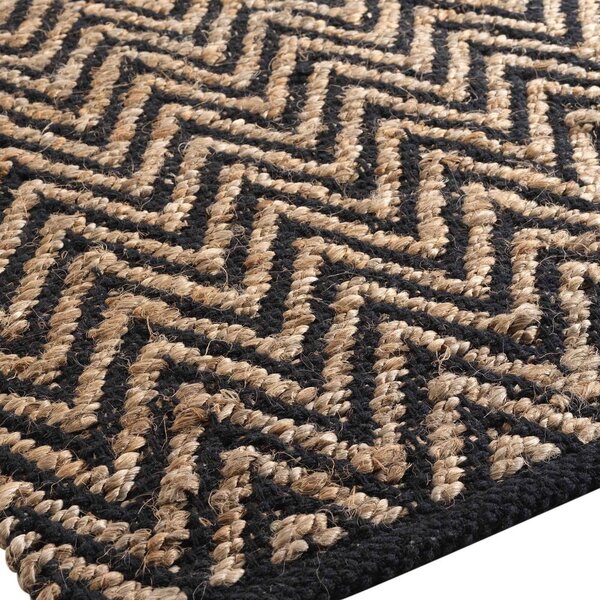 Koberec v čierno-prírodnej farbe 120x170 cm Zigzag – douceur d'intérieur