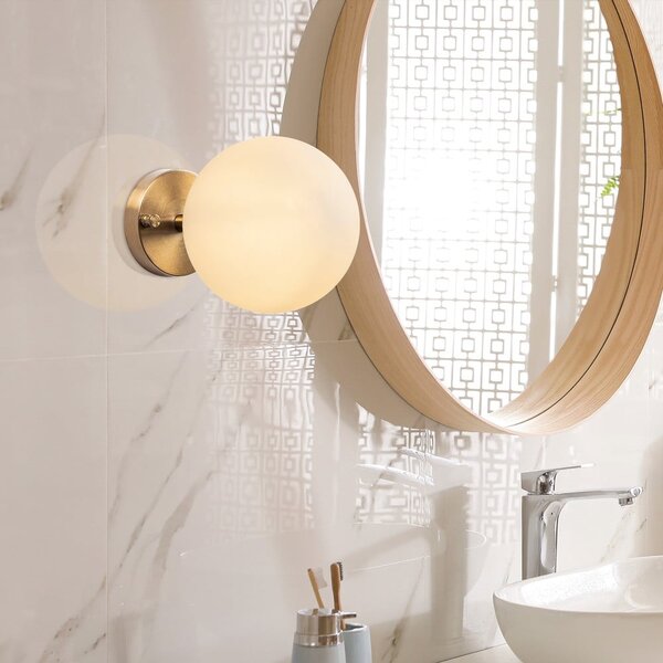 Biele/v bronzovej farbe nástenné svietidlo ø 15 cm Atmaca – Opviq lights